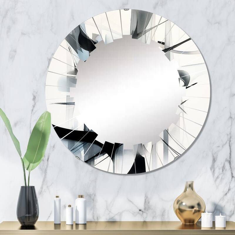 Designart "Abstract Neutral XII" Modern Geometric Wall Mirror On Sale Bed Bath & Beyond